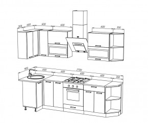 ТЕХНО Кухонный гарнитур угловой 2,7х0,9 м Компоновка №2 в Озерске - ozersk.mebel24.online | фото 8