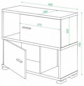 Тумба комбинированная Домино нельсон СБ-30/2 в Озерске - ozersk.mebel24.online | фото 2