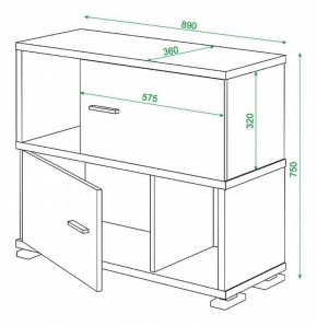 Тумба комбинированная Домино СБ-30/2 в Озерске - ozersk.mebel24.online | фото 2