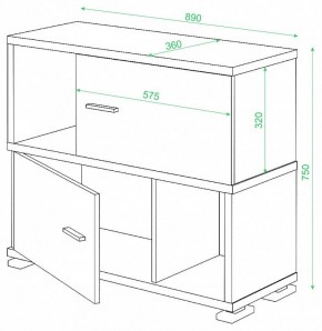 Тумба комбинированная Домино СБ-30/2 в Озерске - ozersk.mebel24.online | фото 2