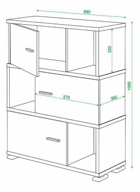 Тумба комбинированная Домино СБ-30/3 в Озерске - ozersk.mebel24.online | фото 3