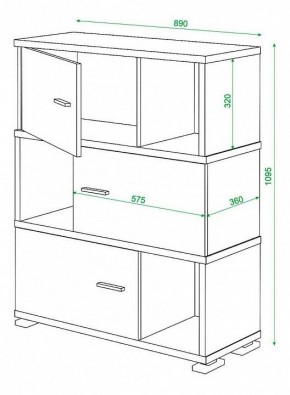 Тумба комбинированная Домино СБ-30/3 в Озерске - ozersk.mebel24.online | фото 2