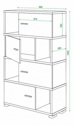 Тумба комбинированная Домино СБ-30/4 в Озерске - ozersk.mebel24.online | фото 3