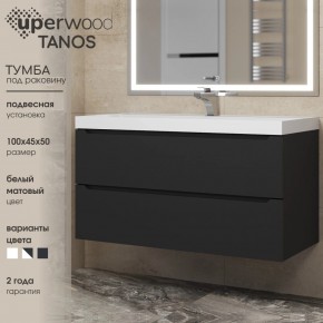 Тумба под раковину Uperwood Tanos 100 см, подвесная, черная матовая в Озерске - ozersk.mebel24.online | фото 3