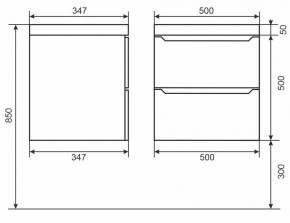 Тумба под раковину Uperwood Tanos 50 см, подвесная, черная матовая в Озерске - ozersk.mebel24.online | фото 3