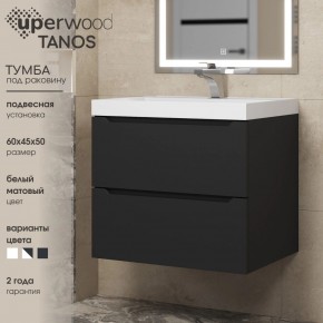 Тумба под раковину Uperwood Tanos 60 см, подвесная, черная матовая в Озерске - ozersk.mebel24.online | фото 3