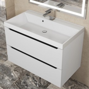 Тумба под раковину Uperwood Tanos 80 см, подвесная, белая/графит в Озерске - ozersk.mebel24.online | фото 8