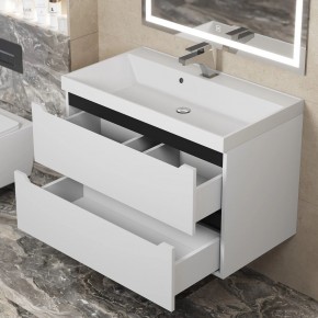 Тумба под раковину Uperwood Tanos 80 см, подвесная, белая/графит в Озерске - ozersk.mebel24.online | фото 9