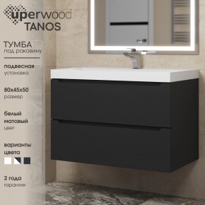 Тумба под раковину Uperwood Tanos 80 см, подвесная, черная матовая в Озерске - ozersk.mebel24.online | фото 3