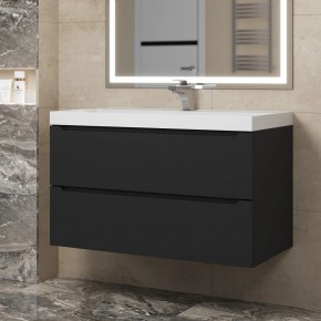 Тумба под раковину Uperwood Tanos 90 см, подвесная, черная матовая в Озерске - ozersk.mebel24.online | фото