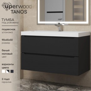 Тумба под раковину Uperwood Tanos 90 см, подвесная, черная матовая в Озерске - ozersk.mebel24.online | фото 3