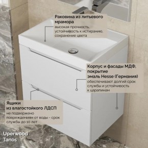 Тумба с раковиной Uperwood Tanos 50 см, подвесная, белая матовая в Озерске - ozersk.mebel24.online | фото 6