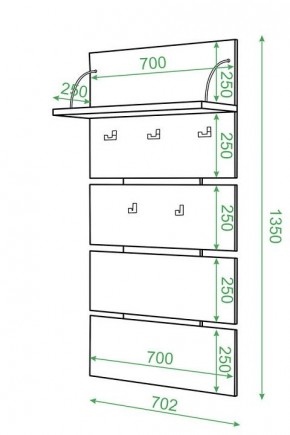 Вешалка настенная Домино СТ-50 в Озерске - ozersk.mebel24.online | фото 2